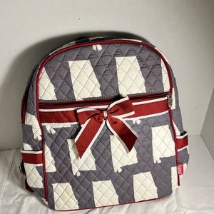 Backpack Burgundy Gray N Gil Zipper With Water bottle Holder New